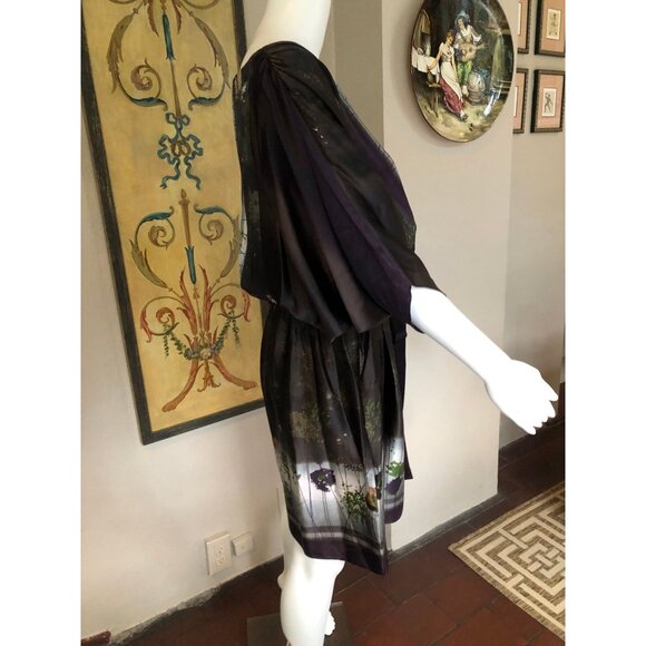 Silk Kaftan, Silk Dress, Silk Mini Dress, 90s Dress, Silk Cover Up | Medium - Picture 6 of 10